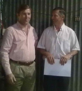 Dr. Rodrigo Borla, Senador y Alfredo Pollini, Presidente Comunal de Colonia Esther.
